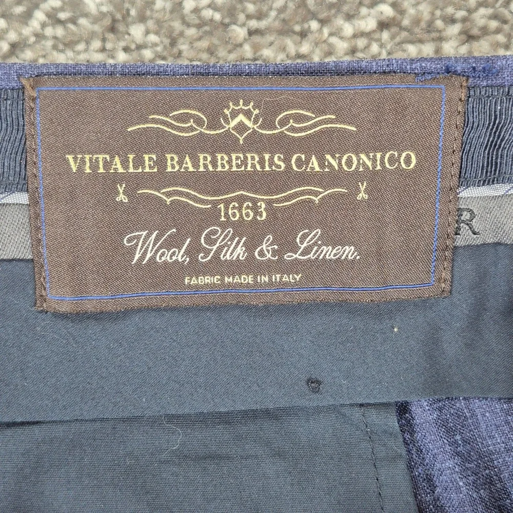 Banana Republic Dress Pants Mens 36x34 Blue Wool Silk Linen Vitale Barberis